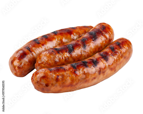 Grilled Sausage Delight A mouthwatering display of perfectly grilled sausages, their savory aroma and enticing char marks promising a delicious culinary experience.