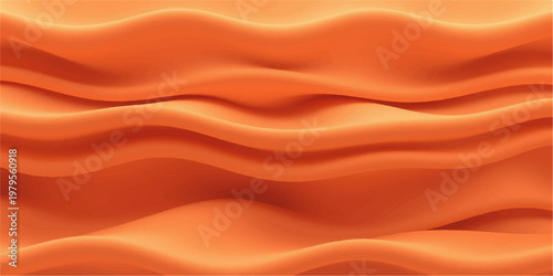 A soft orange silk fabric background featuring smooth golden waves and a luxury satin texture with elegant light curves for a decorative textile backdrop
