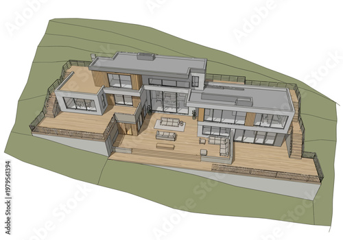 Modern Architectural Home Design with Outdoor Living Spaces and Sleek Contemporary Elements