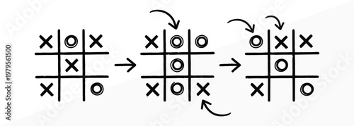 Tic tac toe game progression a visual guide to winning moves and game states