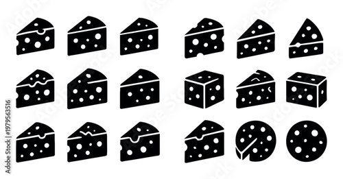 Cheese wedge icons displayed in uniform grid layout