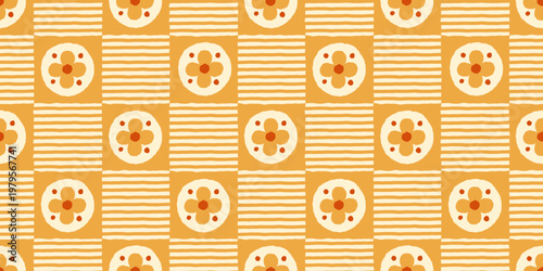 Vector hand drawn seamless pattern in simple doodle sketchy floral wavy and groovy naive style, dopamine and cottage core aesthetic, delicate gentle girlie backgrounds and modern art prints, surface d