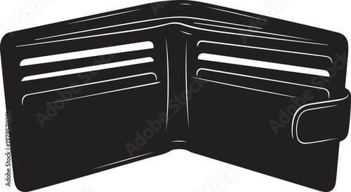 Black leather wallet interior