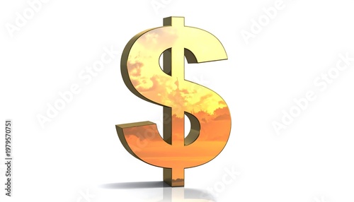 Golden Dollar Sign - Symbol of Wealth and Finance.