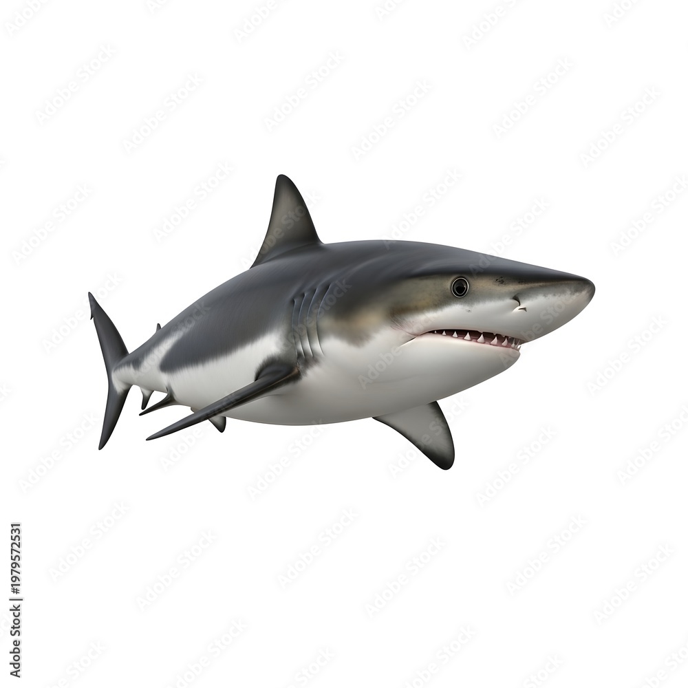 Fototapeta premium shark isolated on white background