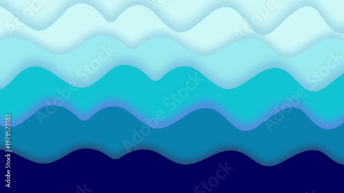 Abstract Blue sea Gradient Wave Motion Background 4K