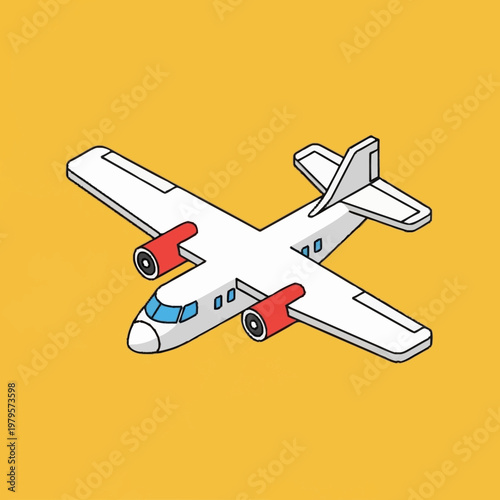 Illustration of a white airplane.