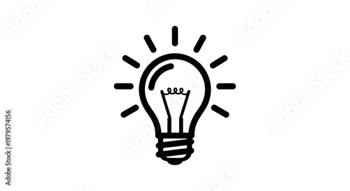 Black and white light bulb icon 1.