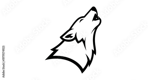 Wolf Howling Animal Illustration Portrait.