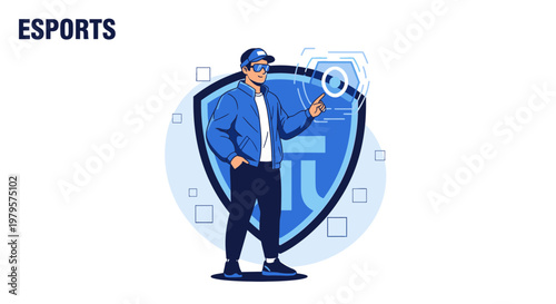 Man interacting with a futuristic interface shield, representing the evolving landscape of