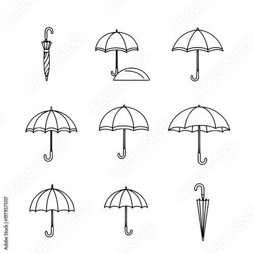 Minimalist Umbrella Icons Set for Designers and Developers