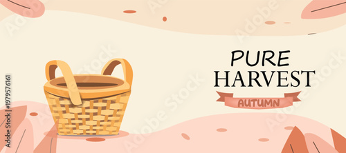 Pure harvest in autumn-themed season, likely used for marketing or a decoration banner design, vector illustration