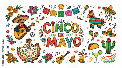 Cinco de Mayo Celebration Fiesta Elements