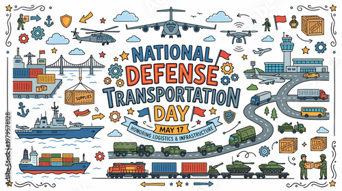 National Defense Transportation Day May 17 Vector Illustration
