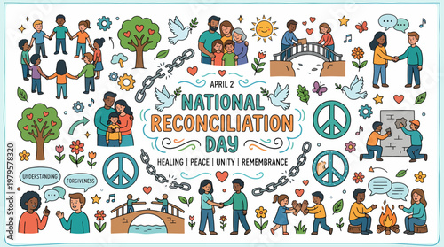 National Reconciliation Day Illustration: Unity, Peace, Healing