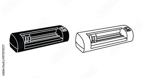 Two stylized fluorescent light fixtures presented as a dark silhouette