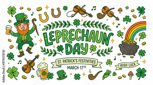St. Patrick's Day Leprechaun Celebration Banner