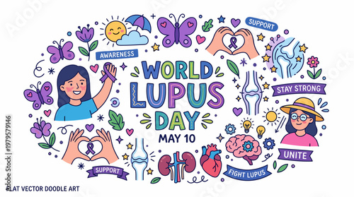 World Lupus Day May 10 Awareness Doodle Art