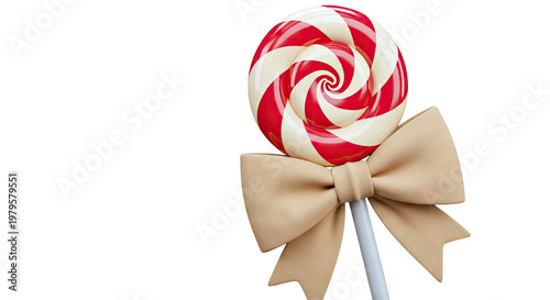 Swirl Lollipop with Beige Bow