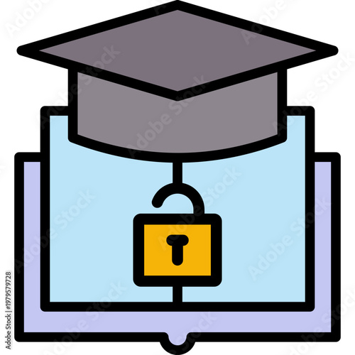 Education Access lineal color icon