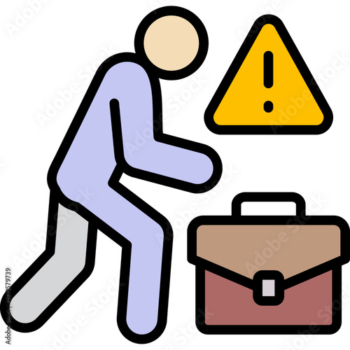 Unemployment lineal color icon