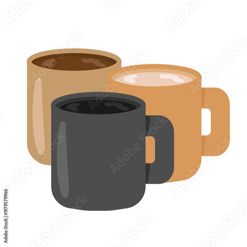 3種類のホットドリンクのイラスト