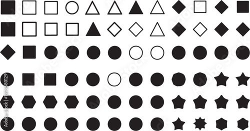Geometric shapes in black and white colors pattern design
