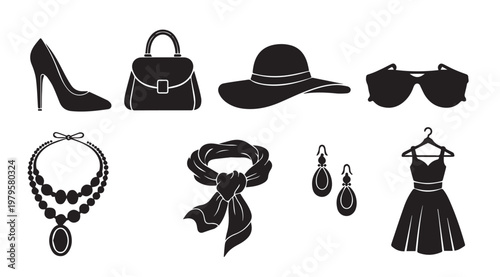 Elegant fashion accessories collection for women's style during a photoshoot