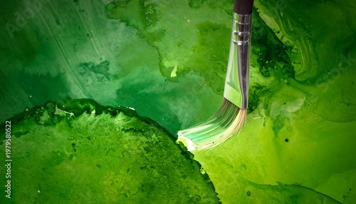 Green Brushstrokes - A Vibrant Artistic Exploration of Color and Texture.