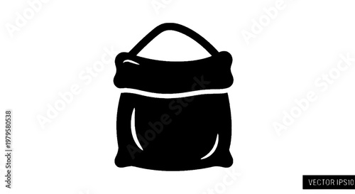 Vector illustration of sack of flour or grain icon, vector illustration of a bag on a transparent background