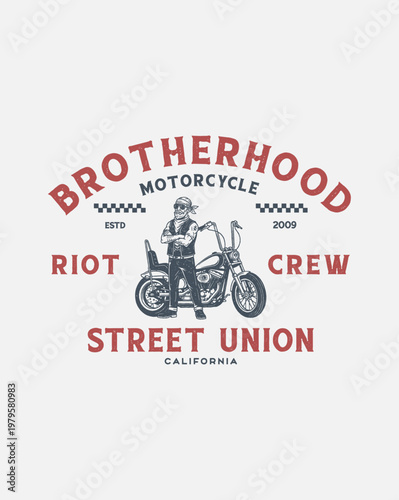 Brotherhood Motorcycle Riot Crew Street Union California Biker E