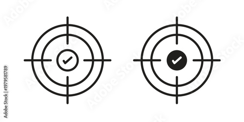 Accuracy icon vector illustration in line style. flat silhouette designs