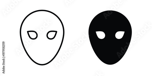 Alien icon vector illustration in line style. flat silhouette designs