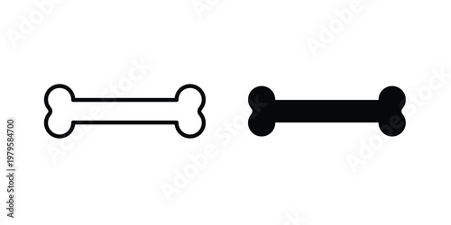 Bone icon vector illustration in line style. flat silhouette designs