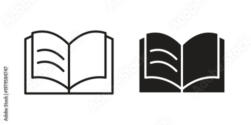 Book icon vector illustration in line style. flat silhouette designs
