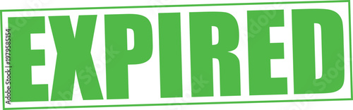 Green and white sign with the word expired printed on it