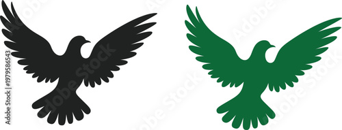 Stylized bird icon in flight representing hope, harmony, and spiritual freedom