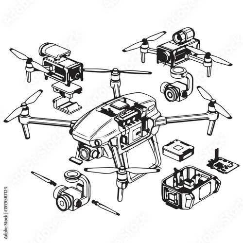 Isolated 3d vector illustration of a metal cyborg robot machine toy and robotic technology equipment on white background