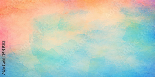 Tableau sur toile Abstract colorful watercolor background with splashes and vintage grunge paper t