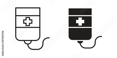 Chemotherapy icon vector illustration in line style. flat silhouette designs