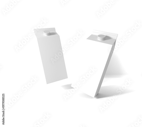 Isolated blank milk carton mockup