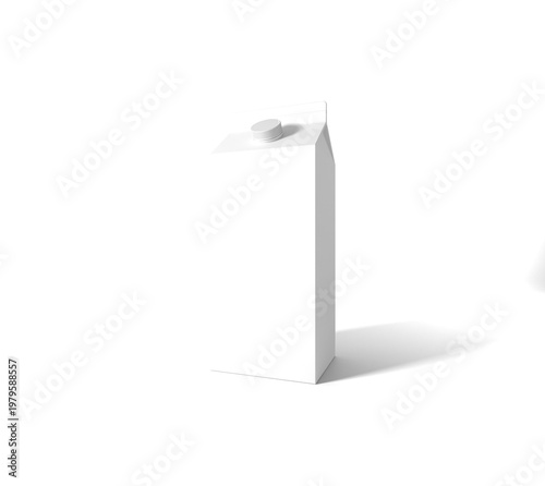 Isolated blank milk carton mockup