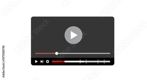 A play button icon on a video player interface with a dark background and progress bar.