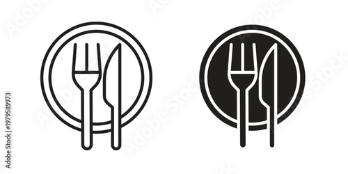 Cutlery icon vector illustration in line style. flat silhouette designs