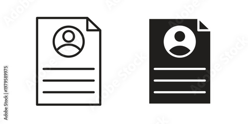 CV icon vector illustration in line style. flat silhouette designs