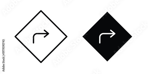 Directions icon vector illustration in line style. flat silhouette designs