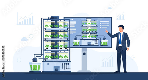 Innovative vertical farming presentation showcasing future agriculture technology benefits