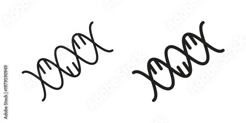 DNA icon vector illustration in line style. flat silhouette designs