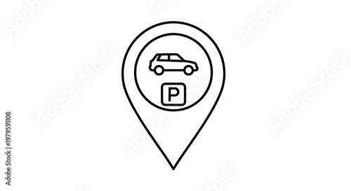 Car Parking Location Pin Icon