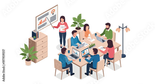 Business people working at office table.